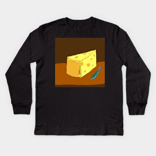 Cheese Wedge Kids Long Sleeve T-Shirt